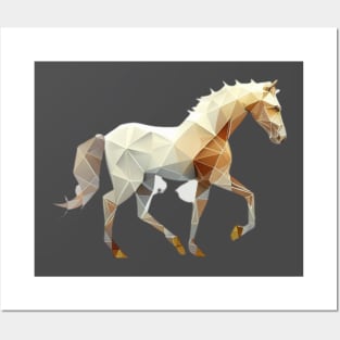 geometric horse Posters and Art